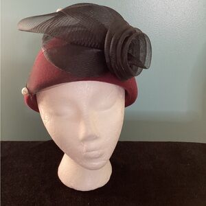 Cranberry Pill Box Hat